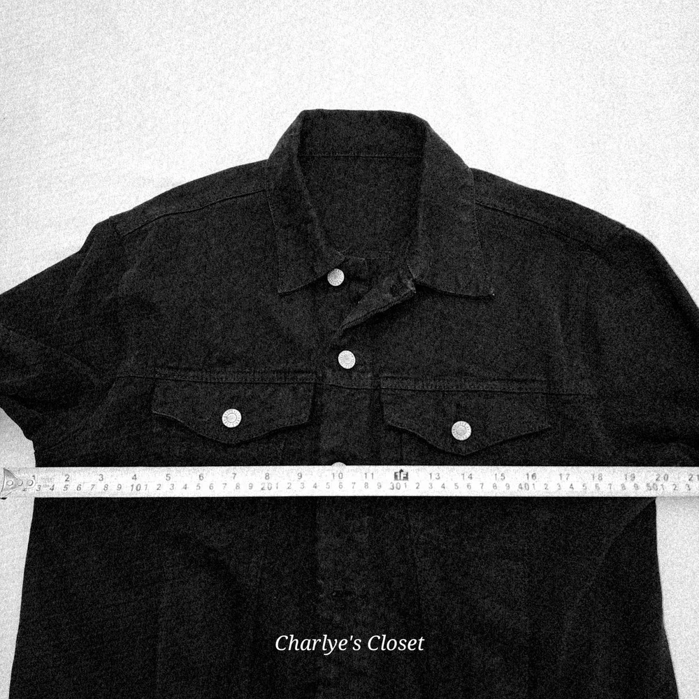 Brandy Melville John Galt Black Denim Jacket‎ S Grunge Goth City Layering Travel
